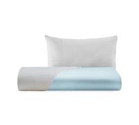 Giovanni Dolcinotti MADE IN ITALY Parure de lit Simple Doubleface - 1 taie d'oreiller - Frozen/Perle - 100% Percale de Coton - Fabriqué en Italie - Modèle Boston