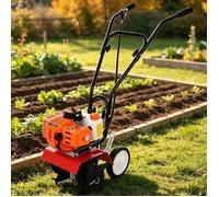 GIPAZ Motobineuse thermique 52CC 3 CV -Motobineuse Motoculteur 2 temps 3HP/1 65kW 9000r/min - 4 lames - Orange