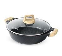 GiPP Faitout 28 cm, Casserole Induction avec Couvercle Verre et Poignée Anti-brûlure, Revêtement Antiadhésif en Céramique, Compatible Tous Feux, 3,8L Cocotte en Fonte D'aluminium, Hauteur 7,5 cm