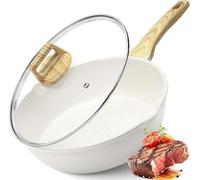 GiPP PoêLe Sauteuse 24 cm Avec Couvercle, RevêTement En Granit AntiadhéSif | Bord Haut - 2,6 L - Sans Pfos/Pfoa - Cuisson Saine - Wok Induction - Pour Tous Les Types De Plaques De Cuisson - Blanc