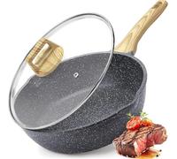 GiPP PoêLe Sauteuse 28 cm Avec Couvercle, RevêTement En Granit AntiadhéSif | Bord Haut - 4,5 L - Sans Pfos/Pfoa - Cuisson Saine - Wok Induction - Pour Tous Les Types De Plaques De Cuisson - Gris