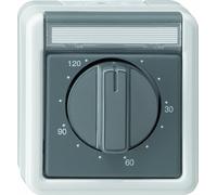Minuterie grise 120min., soc plat en saillie - Minuterie mécanique 120 ... 0min gris 032130 | Gira | 032130 | Minuterie