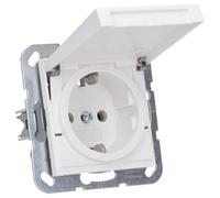 Gira 445403 Système 55 Prise Schuko avec clapet Blanc brillant