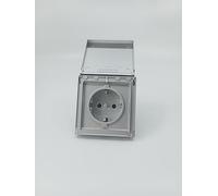 GIRA 445465 Prise de courant en aluminium avec clapet IP44