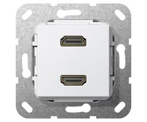 GIRA 4846929. Buchsen-Typ: 2 x HDMI. Produktfarbe: Weiß (4846929)
