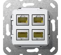GIRA 4847737. Buchsen-Typ: 4 x RJ-45. Produktfarbe: Weiß (4847737)