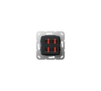 Gira 569410 Prise Haut-Parleur avec 4 Inserts Noir Mat