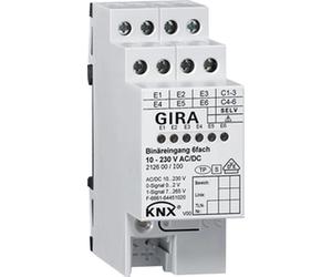 Gira Binäreing. 6f 10 - 230 V AC/DC KNX REG, 1 pièce.