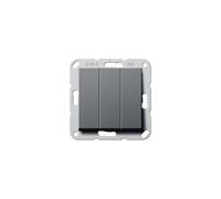 Gira Bouton-poussoir, Bouton + interrupteur, Gris