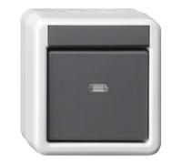 Gira Interrupteur KNX 1 voie 2 points Montage en saillie Gris - 515230
