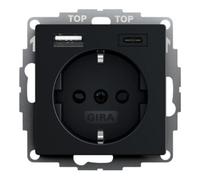 Gira Steckdose+USB Schwarz 2459005 (2459005)