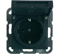 GIRA Insert Prise de courant avec contact de protection Système 55, Standard 55, E2, Event, Event transparent, Event opaque, Esprit, ClassiX anthracite (045428)