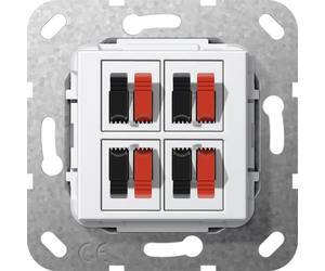 GIRA Lautsprecher Anschluss 4fach 569403 Einsatz Reinweiss 569403 (569403)