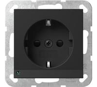 Gira Système 55 Led Sécurité Plus Prise Schuko Noir Mat - 4170005
