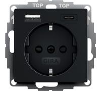 Gira Steckdose+USB Schwarz 2459005 (2459005)