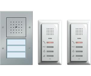 GIRA Türsprechanlage Kabelgebunden Komplett-Set 2 Familienhaus Aluminium
