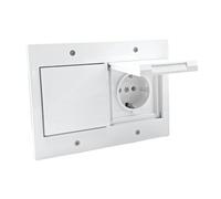 Gira TX 44 Kit complet de prise 445466 + interrupteur à bascule 310600 329666 dans un cadre double 021266 pour pièces humides IP44 Blanc pur