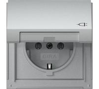 Gira TX44 IP44 Prise En Aluminium Avec Capot À Charnière - 445465
