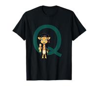 Girafe Diplôme Lettre Q Alphabet Animal T-Shirt