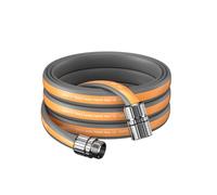 Giraffe Tools Tuyau d'arrosage plat de 7,6 m, 50 % plus léger | Tuyau d'eau plombé résistant aux torsions avec raccords en aluminium, flexible toutes saisons, rangement compact pour