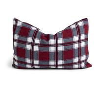 Giraffenland Coussin à la Lavande 30x20cm - écossais Rouge Bordeaux à Carreaux avec Un côté Flanelle + Housse Bio Nature - Coussin parfumé. Coussin aromatique - Coussin aux Herbes