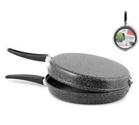 HOME Poêle à omelette antiadhérente pierre 24 cm Noir/Argent