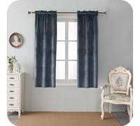 GIRASOLE HOME Paire de rideaux Adélaïde doux occultants thermiques en velours 2 panneaux de 55 x 150 cm avec poche, gris