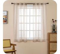 GIRASOLE HOME Paire de rideaux filtrants Itaca en simili lin, 2 panneaux de 55 x 150 cm avec poche et passants cachés, Maggese