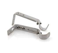 GIRASOLE HOME Support réglable ouvert de 110 mm pour tige 2 pièces en fer résistant pour bâtons de diamètre de 18 à 20 mm (blanc et or)