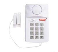 Girftong Alarme de porte sans fil avec capteur de mot de passe avec sirène puissante, 3 modes de carillon temporisé immédiat, batterie de secours pour maison, garage, abri de jardin, sécurité - Blanc