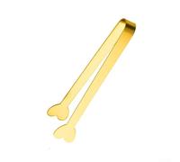 Girftong Pince en forme de cœur en acier inoxydable, poignée flexible, résistante à la rouille, pour fête, glaçons, desserts, collations, ustensile de service de cuisine, ustensile de service argenté