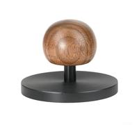 Girftong Presse à café à base plate en aluminium avec poignée en noyer pour une extraction uniforme, accessoire pour barista pour la maison et le café, 51 mm 58 mm (58 mm, noir)