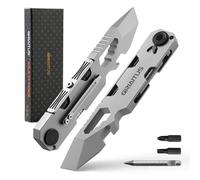 GIRIAITUS Multi-Outils EDC avec Tournevis à Cliquet Bidirectionnel et Stylo Éternel, Clés, Pied de Biche, Ouvre-Bouteilles et Ouvre-Bois en Acier Inoxydable