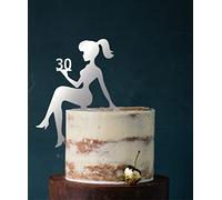 Girl, birthday, figurine de gâteau, décoration d'anniversaire de fille, sweet 16, sweet 18, chiffre, numéro de décoration d'anniversaire, décoration (argent (miroir d'un côté), 30) n° d'article 5366