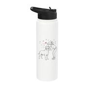 Girl with Rottweiler, cute Rottweiler Stainless Steel Insulated Water Bottle