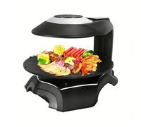 Girll Électrique Sans Fumée 360° | Barbecue Intérieur avec Écran Numérique & Plaque Anti-adhésive - Noir noir GRILL