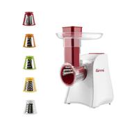 Girmi GT45 Raclette et râpe électrique, 150 W, avec accessoire porte-rouleau, 5 rouleaux en acier inoxydable, entièrement démontable, coloris blanc/rouge