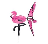Girouette a planter flamant rose