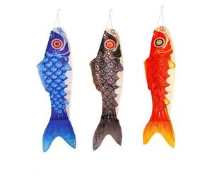 Girouette à suspendre - Wolkensturmer - Koi Poisson - Noir - 90 cm