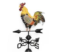 Girouette Coq en Métal Multicolore, Décoration Ornementale de Jardin