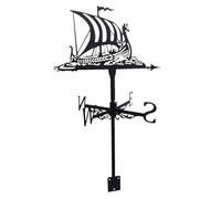 Girouette de bateau pirate - Métal monté sur le toit pour l'extérieur, Sculpture de jardin nautique en acier inoxydable | Indicateur de direction du vent décoratif pour terrasse, cour, pelouse