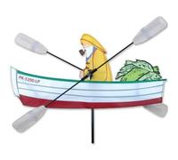 Girouette de jardin - PREMIER KITES - Premier Kite grand Pêchaur - Jaune - Diam. 69 cm - Hauteur 61 cm