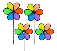 Girouette Décorative,Éléments Décoratifs Animés - 4 Pièces Arc-en-Fleuris Ludiques pour Aire de Jeux Jardin Cour Balcon