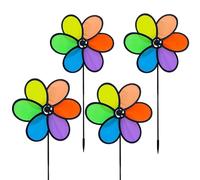 Girouette Décorative - Tourniquets de Jardin - 4 Pièces Arc-en-Fleuris Ludiques pour Aire de Jeux Jardin Cour Balcon