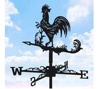 Girouette en acier inoxydable - Coq - Girouette en métal - Indicateur de direction du vent - Pour toit extérieur, jardin, cour,