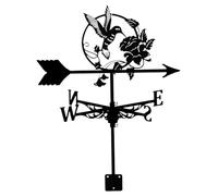 Girouette en Fer en Forme de Colibri, girouette décorative 12x20 Pouces, indicateur de Direction du Vent pour Toit, Cour, Jardin, Ferme..