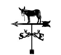 Girouette, outils de mesure de toit avec indicateur de direction du vent en acier inoxydable noir satiné pour extérieur support animal décoration artisanat âne