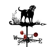 Girouette Rétro en Acier Inoxydable avec Chien avec Indicateur de Direction du Vent, Girouette de Jardin de Ferme pour Abris de Jardin, Toit, Cabane, Cour, Décoration de Jardin