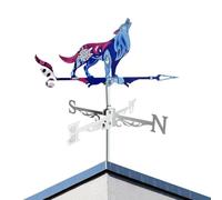 Girouettes pour Yard Rooster Wolf Weathervane | Indicateur de direction du vent pour ferme, jardin, cour, cour, patio, porche, pelouse, abris de toit