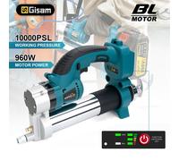 Gisam Pistolet de graissage électrique haute pression 10 000 PSi 69 MPa avec moteur sans balais, compatible avec les batteries Makita 18 V